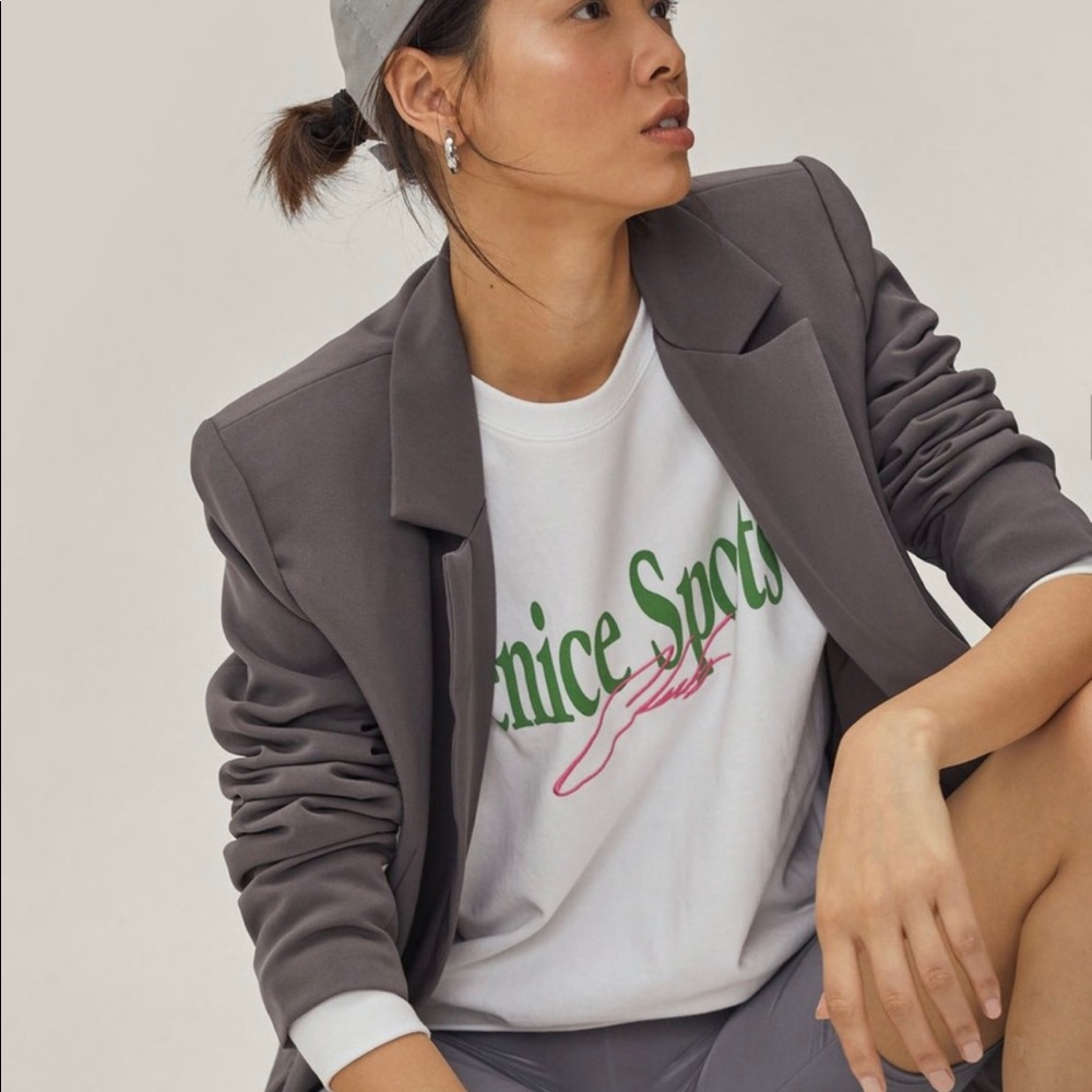 Oversized Double Breasted Padded Shoulder Blazer